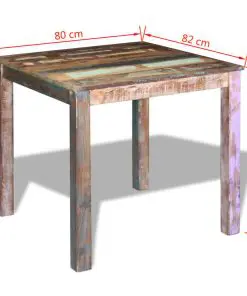 vidaXL Dining Table Solid Reclaimed Wood 80x82x76 cm