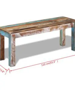 vidaXL Bench Solid Reclaimed Wood 110x35x45 cm