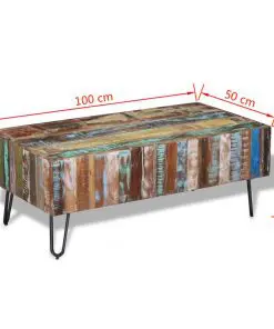 vidaXL Coffee Table Solid Reclaimed Wood 100x50x38 cm