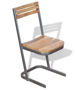 vidaXL Dining Chairs 2 pcs Solid Teak Wood