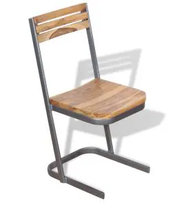 vidaXL Dining Chairs 2 pcs Solid Teak Wood