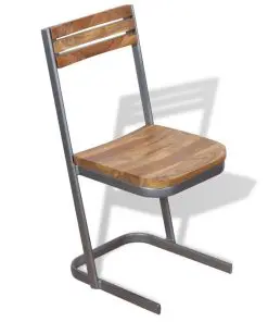 vidaXL Dining Chairs 2 pcs Solid Teak Wood