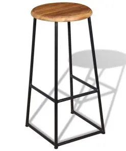 vidaXL Bar Stools 2 pcs Solid Teak Wood