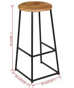 vidaXL Bar Stools 2 pcs Solid Teak Wood