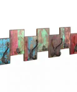 vidaXL Coat Rack with 7 Hooks Solid Reclaimed Wood