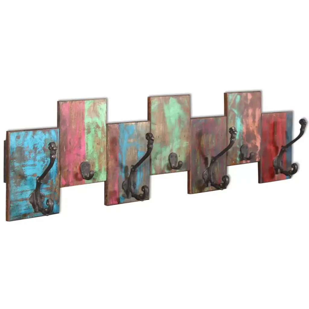 vidaXL Coat Rack with 7 Hooks Solid Reclaimed Wood
