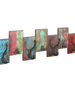 vidaXL Coat Rack with 7 Hooks Solid Reclaimed Wood