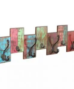 vidaXL Coat Rack with 7 Hooks Solid Reclaimed Wood