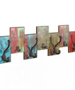 vidaXL Coat Rack with 7 Hooks Solid Reclaimed Wood
