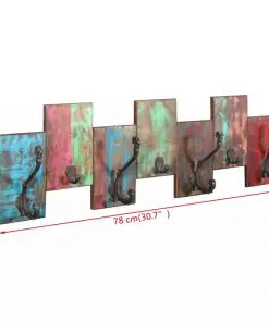 vidaXL Coat Rack with 7 Hooks Solid Reclaimed Wood