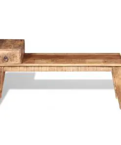 vidaXL Bench with Drawer Solid Mango Wood 120x36x60 cm