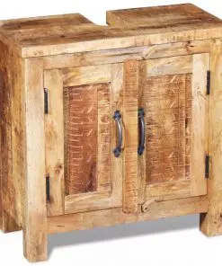 vidaXL Bathroom Vanity Cabinet with Mirror Solid Mango Wood