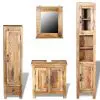 vidaXL Vanity Cabinet with Mirror and 2 Side Cabinets Solid Mango Wood vidaXL Vanity Cabinet with Mirror and 2 Side Cabinets Solid Mango Wood