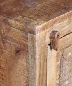 vidaXL Vanity Cabinet with Mirror and 2 Side Cabinets Solid Mango Wood