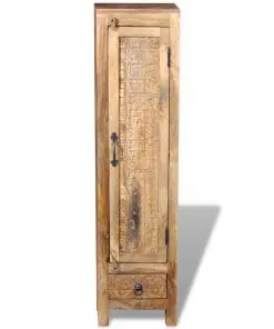 vidaXL Vanity Cabinet with Mirror and 2 Side Cabinets Solid Mango Wood