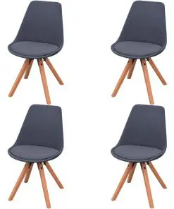 vidaXL Dining Chairs 4 pcs Dark Grey Fabric