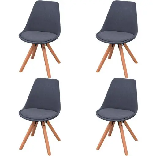 vidaXL Dining Chairs 4 pcs Dark Grey Fabric