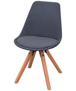 vidaXL Dining Chairs 4 pcs Dark Grey Fabric