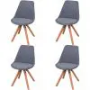 vidaXL Dining Chairs 4 pcs Light Grey Fabric
