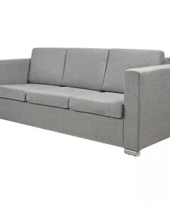 vidaXL 3-Seater Sofa Fabric Light Grey
