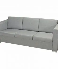 vidaXL 3-Seater Sofa Fabric Light Grey