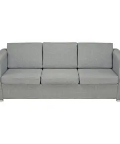vidaXL 3-Seater Sofa Fabric Light Grey