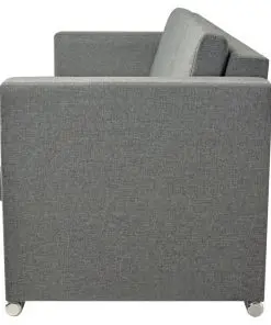 vidaXL 3-Seater Sofa Fabric Light Grey
