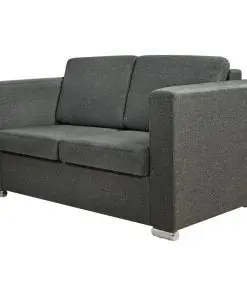 vidaXL 2-Seater Sofa Fabric Dark Grey