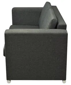 vidaXL 2-Seater Sofa Fabric Dark Grey