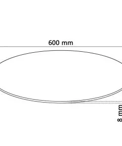 vidaXL Table Top Tempered Glass Round 600 mm