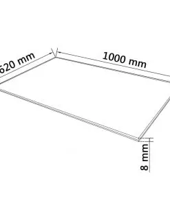 vidaXL Table Top Tempered Glass Rectangular 1000×620 mm