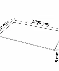 vidaXL Table Top Tempered Glass Rectangular 1200×650 mm