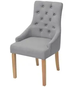 vidaXL Dining Chairs 2 pcs Light Grey Fabric