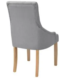 vidaXL Dining Chairs 2 pcs Light Grey Fabric
