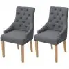 vidaXL Dining Chairs 2 pcs Dark Grey Fabric