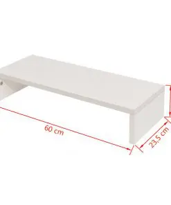 vidaXL Monitor Stand Chipboard 60×23.5×12 cm White