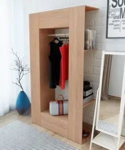 vidaXL Wardrobe Chipboard 106×36.5×192 cm Beige