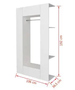 vidaXL Wardrobe Chipboard 106×36.5×192 cm White