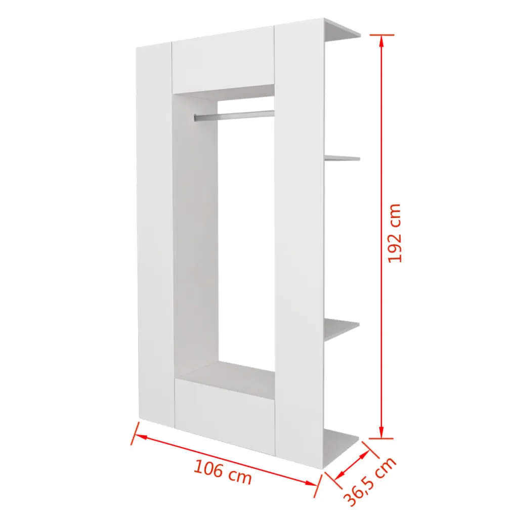 vidaXL Wardrobe Chipboard 106×36.5×192 cm White