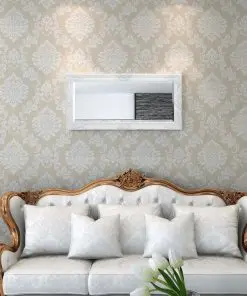 vidaXL Wall Mirror Baroque Style 100×50 cm White