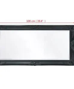 vidaXL Wall Mirror Baroque Style 100×50 cm Black