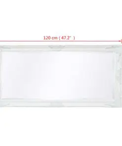vidaXL Wall Mirror Baroque Style 120×60 cm White