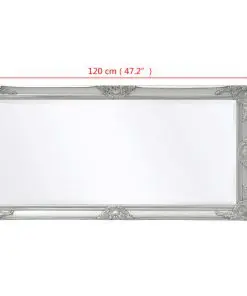 vidaXL Wall Mirror Baroque Style 120×60 cm Silver