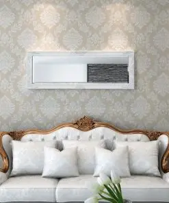 vidaXL Wall Mirror Baroque Style 140×50 cm White