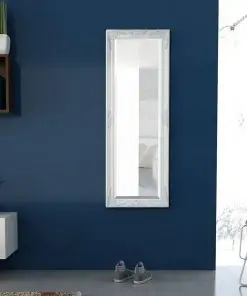 vidaXL Wall Mirror Baroque Style 140×50 cm White