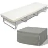 vidaXL Folding Bed with Mattress White Steel 70×200 cm