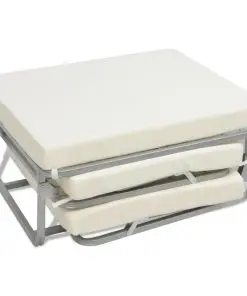 vidaXL Folding Bed with Mattress White Steel 70×200 cm