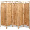 vidaXL 5-Panel Room Divider Bamboo 200×160 cm