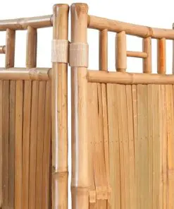 vidaXL 5-Panel Room Divider Bamboo 200×160 cm