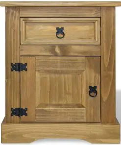 vidaXL Bedside Cabinet Mexican Pine Corona Range 53x39x67 cm